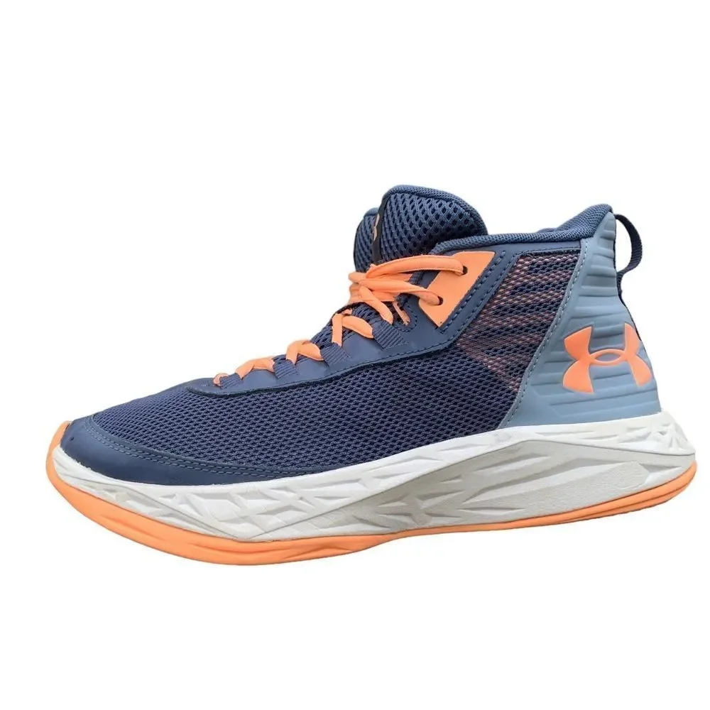Under Armour Youth Utility Blue Orange Jet Basketball Shoes Sneakers Size 6